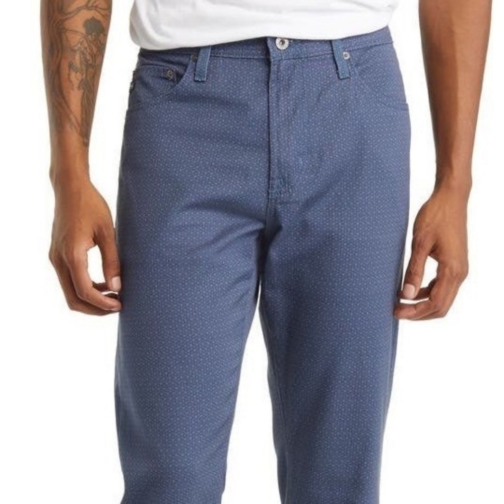 AG Adriano Goldschmied Everett Slim Straight Gladwell Blue Geometric 34x34